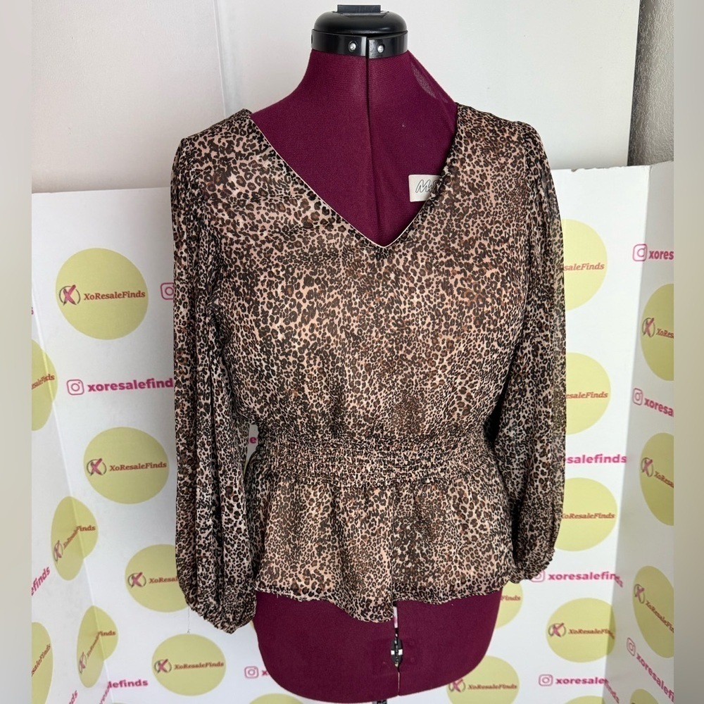 Leopard Print V-Neck Women's Top